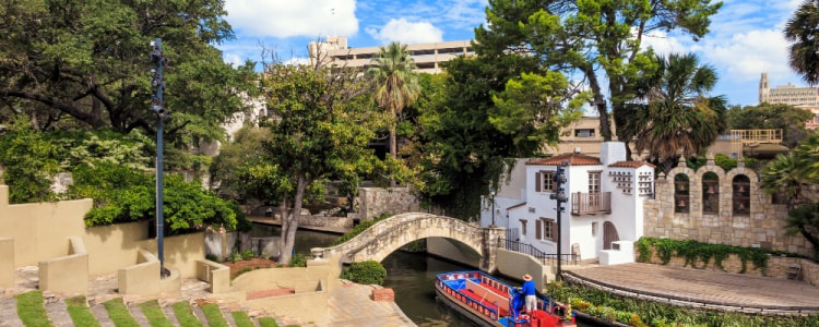 A view of part of San Antonio River Walk